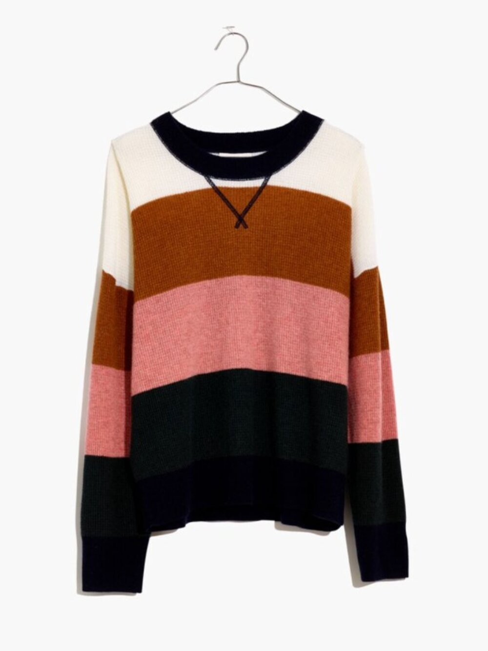 Madewell 100% Cashmere Sweatshirt in Vernon Stripe Size L